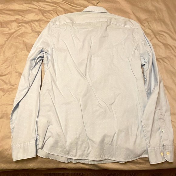 Timberland Shirt Long Sleeve Slim Fit Baby Blue Polker Dot Size M 100% cotton - Picture 3 of 7